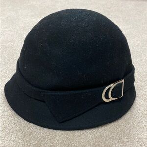 Ann Taylor wool Black Women's Hat with Silver Accent